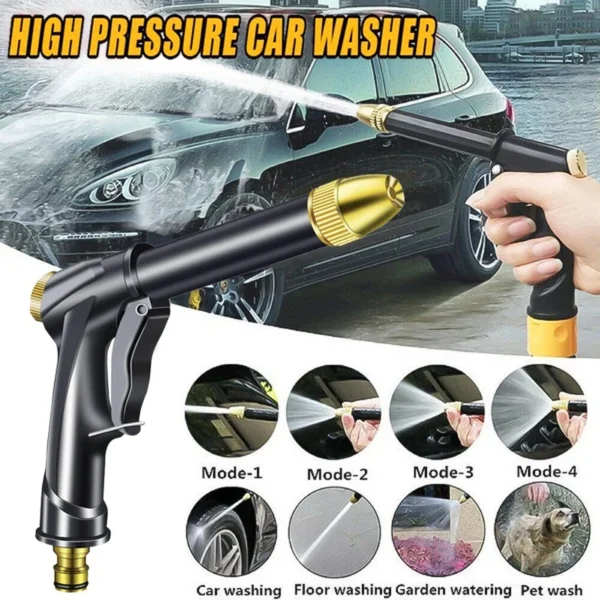 High-Pressure Water Spray Gun with Long Nozzle for Garden & Outdoor Use