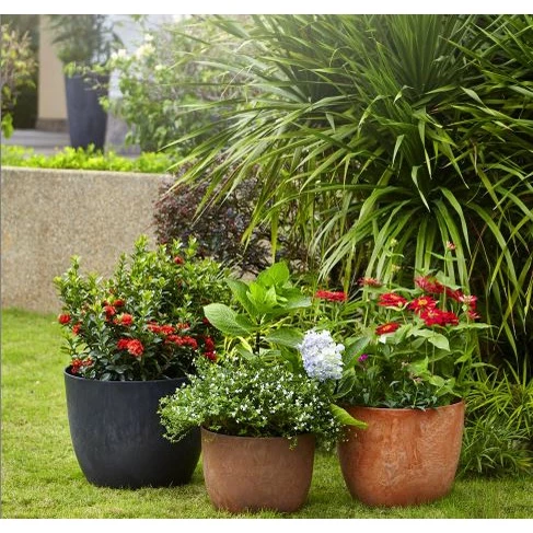 Artstone Bola Pot D17 × H15, Decorative Lightweight Flower Pot