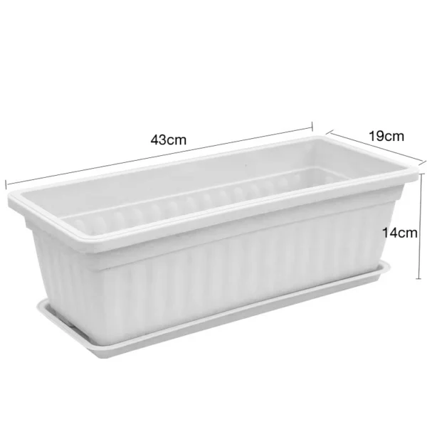 Thickened Rectangular Plastic Flower Pots for Outdoor Gardening