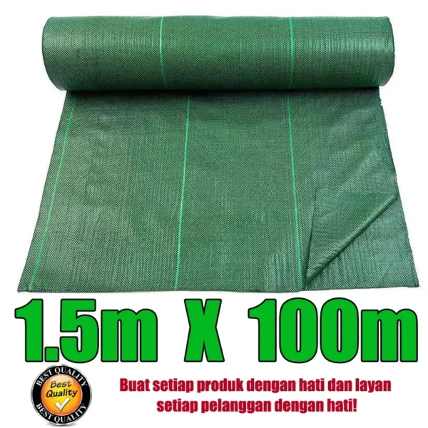 100m Green & Black Weed Control Mat
