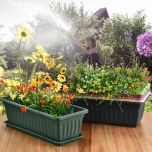 Thickened Rectangular Plastic Flower Pots for Outdoor Gardening