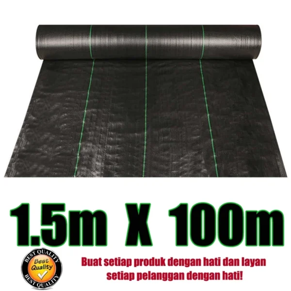 100m Green & Black Weed Control Mat