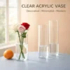Clear Acrylic Flower Vase for Home Decor & Hydroponic Plants