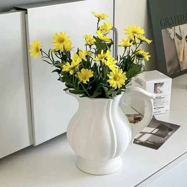 Nordic Retro Ceramic Flower Vase, White