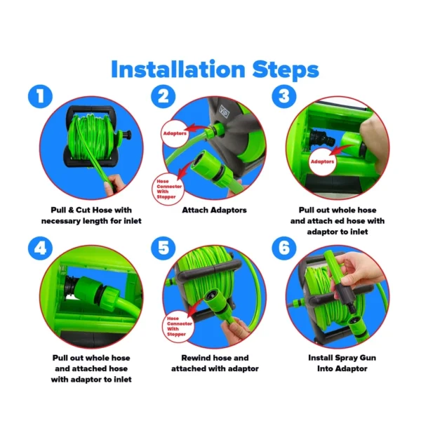 VIP Stackable Garden Hose Reel Set with Wall Mount, 15m / 20m