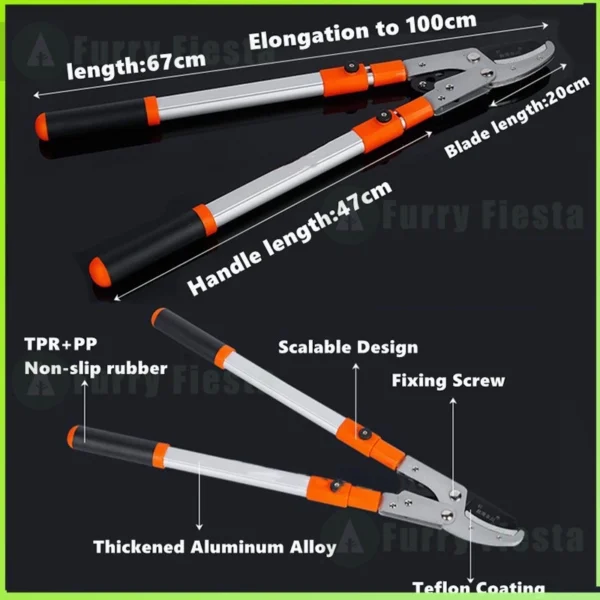 Telescopic Anvil Pruning Shears for Tree Branch Cutting
