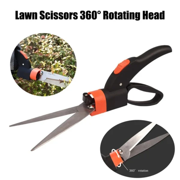 Rotating Grass & Hedge Shears for Lawn and Garden Trimming