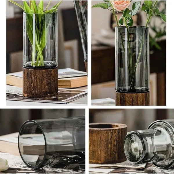 PlantList Optical Colored Glass Flower Vase