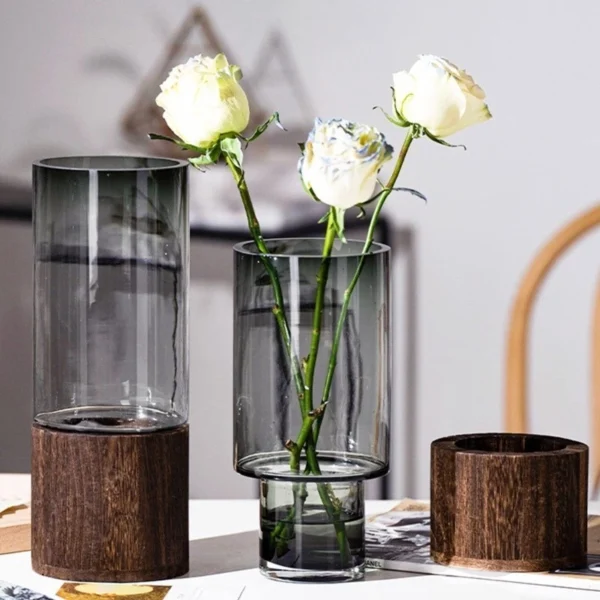 PlantList Optical Colored Glass Flower Vase