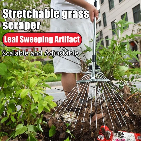 Stainless Steel Leaf & Grass Rake