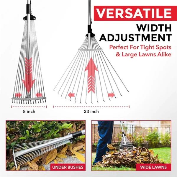 Stainless Steel Leaf & Grass Rake