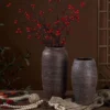 Vintage Crude Pottery Flower Pot & Vase
