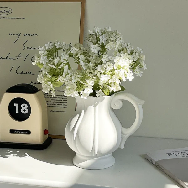 Nordic Retro Ceramic Flower Vase, White