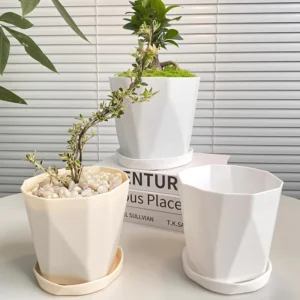 Thickened Plastic Flower Pot with Saucer