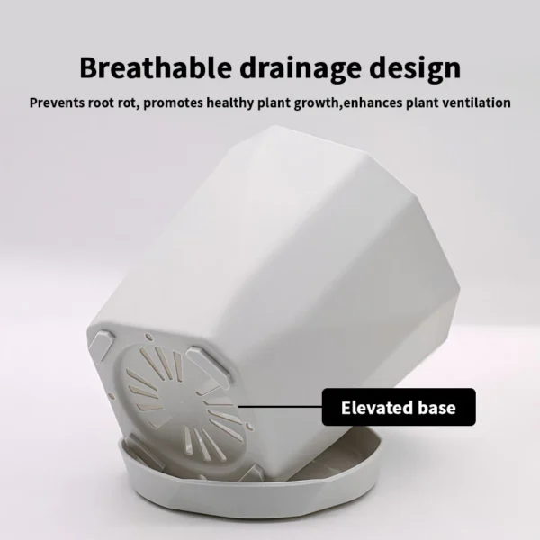 Thickened Plastic Flower Pot with Saucer