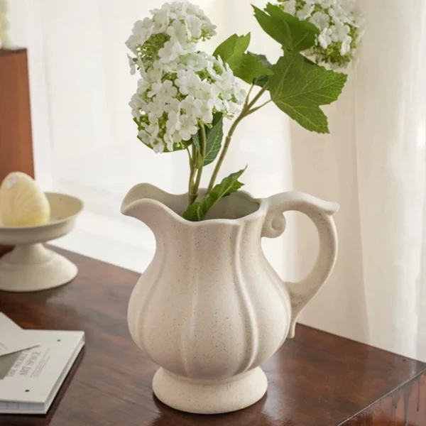 Nordic Retro Ceramic Flower Vase, White