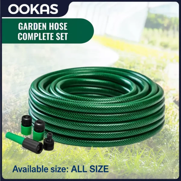 OOKAS Heavy-Duty PVC Garden Water Hose Set