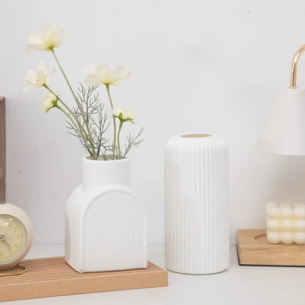 Nordic Style Simple Flower Vase, White